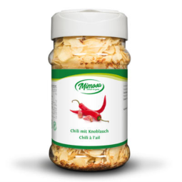 Knoblauchscheiben mit Chili